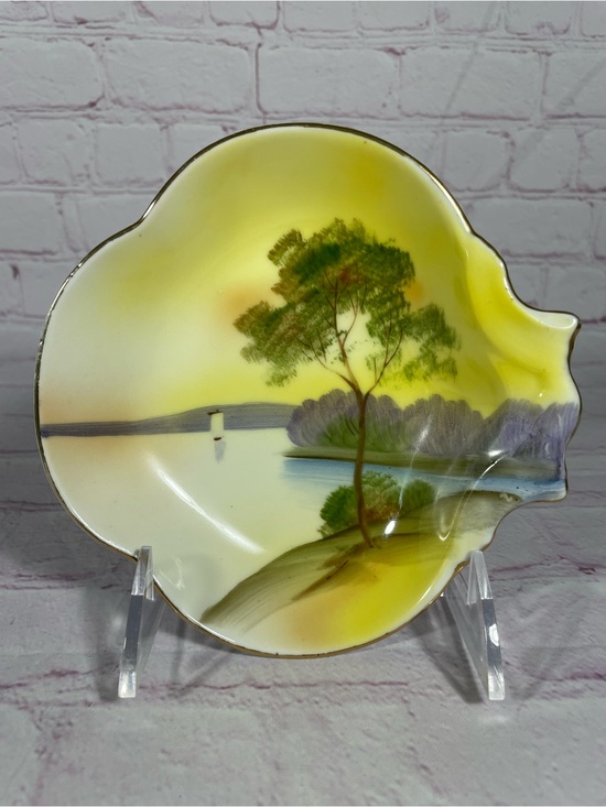 Noritake Other - Vintage Noritake Tree In Meadow Hand Painted Candy Bowl Dish Gold Trim Japan
